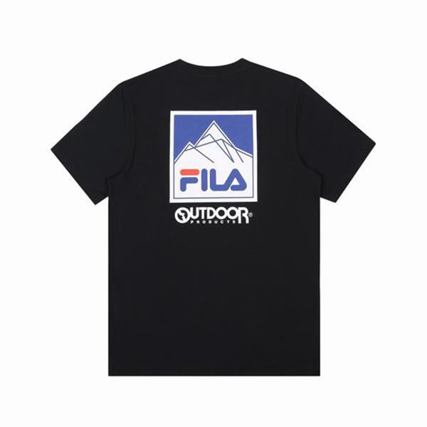 Camisetas Fila Homem Pretas - Fila X Outdoor Graphic S/S Loja Online Portugal,JBUS-91824